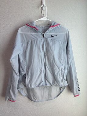 Nike Running Lightweight Windbreaker Jacket Light Gray XS